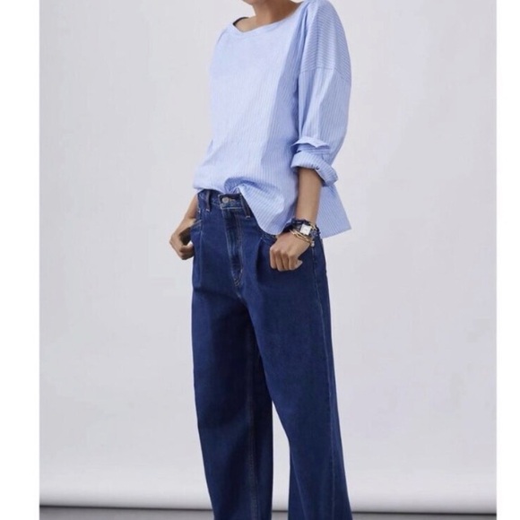 Anthropologie Light Blue Striped Blouse - Picture 2 of 7